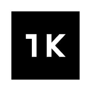 1k Fill Icon from Sharp Fill - Material Symbols Set