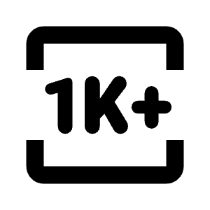 1k Plus Icon from Rounded Line - Streamline Material Free Set