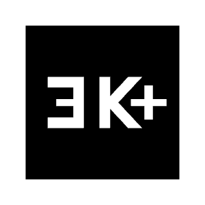 3k Plus Fill Icon from Sharp Fill - Material Symbols Set
