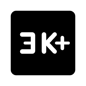 3k Plus Fill Icon from Rounded Fill - Material Symbols Set