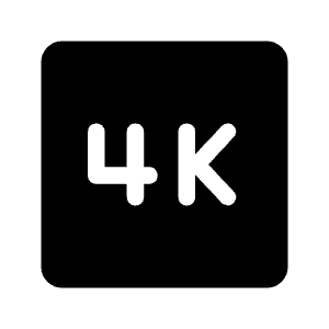 4k Fill Icon from Rounded Fill - Material Symbols Set