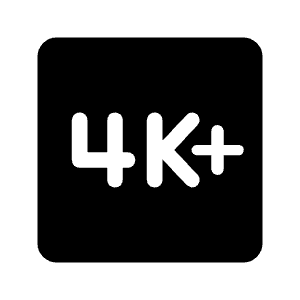 4k Plus Fill Icon from Rounded Fill - Material Symbols Set