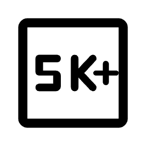 5k Plus Icon from Rounded Line - Material Symbols Set