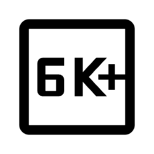 6k Plus Icon from Outlined Line - Material Symbols Set