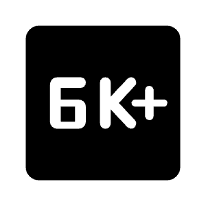 6k Plus Fill Icon from Rounded Fill - Material Symbols Set