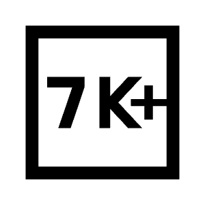 7k Plus Icon from Sharp Line - Material Symbols Set