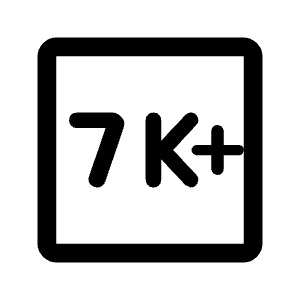 7k Plus Icon from Rounded Line - Material Symbols Set