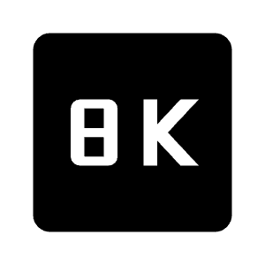 8k Fill Icon from Outlined Fill - Material Symbols Set