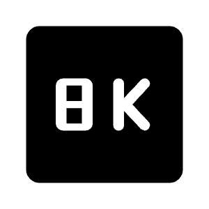 8k Fill Icon from Rounded Fill - Material Symbols Set