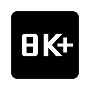 8k Plus Fill Icon from Outlined Fill - Material Symbols Set