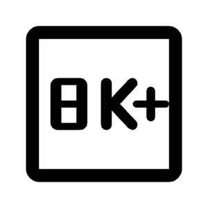 8k Plus Icon from Rounded Line - Material Symbols Set