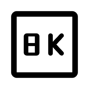 8k Icon from Rounded Line - Material Symbols Set