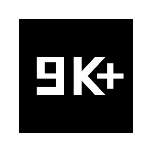 9k Plus Fill Icon from Sharp Fill - Material Symbols Set
