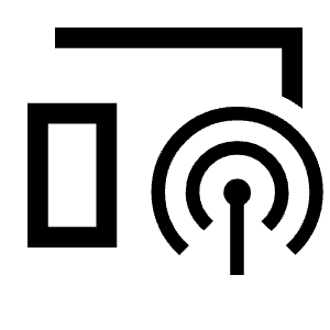 Broadcast On Home Icon from Sharp Line - Material Symbols Set