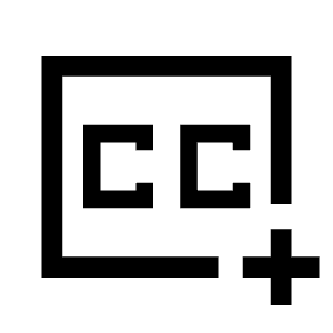 Closed Caption Add Icon from Sharp Line - Material Symbols Set