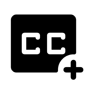 Closed Caption Add Fill Icon from Rounded Fill - Material Symbols Set