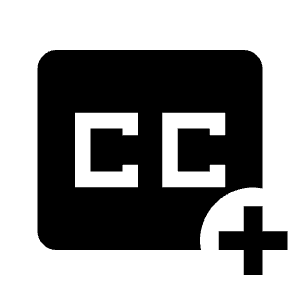 Closed Caption Add Fill Icon from Sharp Fill - Material Symbols Set