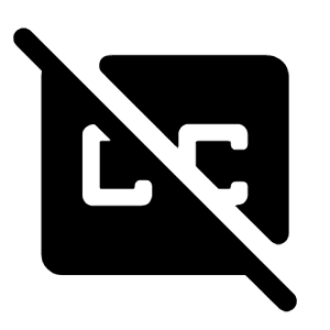 Closed Caption Disabled Fill Icon from Rounded Fill - Material Symbols Set