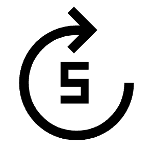 Forward 5 Icon from Sharp Line - Material Symbols Set