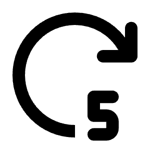 Forward 5 Icon from Rounded Line - Streamline Material Free Set