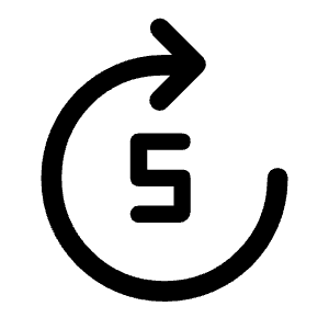 Forward 5 Fill Icon from Rounded Fill - Material Symbols Set