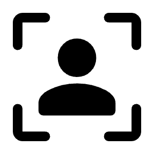 Frame Person Fill Icon from Rounded Fill - Material Symbols Set