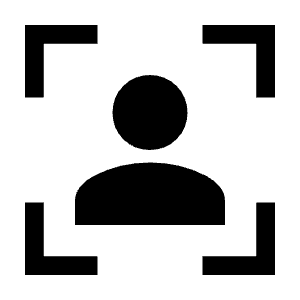 Frame Person Fill Icon from Sharp Fill - Material Symbols Set