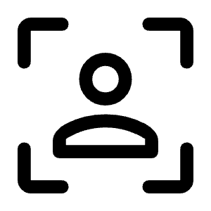 Frame Person Icon from Rounded Line - Material Symbols Set