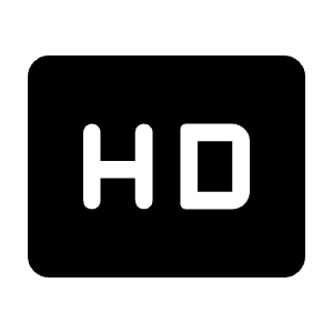 Hd Fill Icon from Rounded Fill - Material Symbols Set