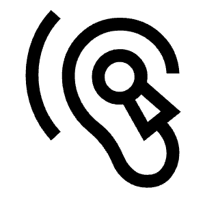 Hearing Aid Icon from Outlined Line - Material Symbols Set