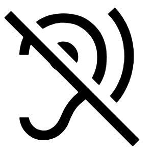 Hearing Disabled Fill Icon from Sharp Fill - Material Symbols Set