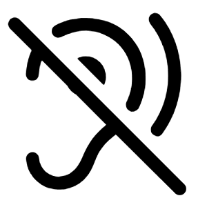 Hearing Disabled Icon from Rounded Line - Material Symbols Set