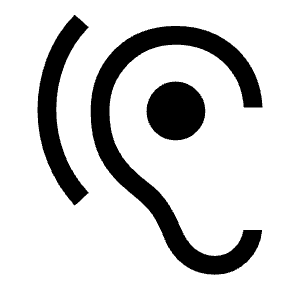 Hearing Icon from Outlined Line - Material Symbols Set