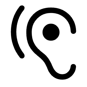 Hearing Icon from Rounded Line - Material Symbols Set