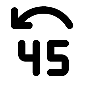 Jump Back 45 Icon from Rounded Line - Streamline Material Free Set