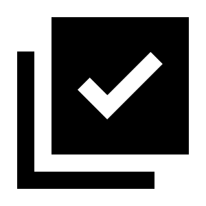 Library Add Check Fill Icon from Sharp Fill - Streamline Material Free Set