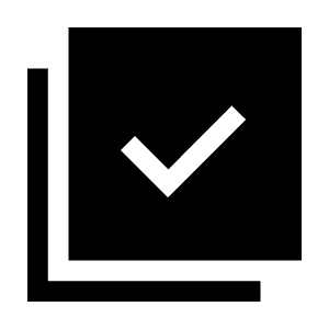 Library Add Check Fill Icon from Sharp Fill - Material Symbols Set