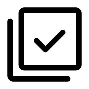 Library Add Check Icon from Rounded Line - Material Symbols Set