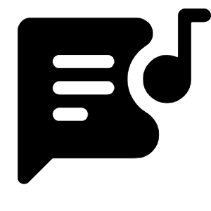 Lyrics Fill Icon from Rounded Fill - Material Symbols Set
