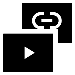 Media Link Fill Icon from Sharp Fill - Material Symbols Set