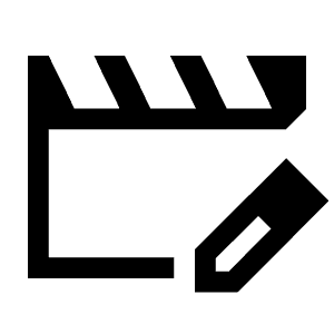 Movie Edit Icon from Sharp Line - Material Symbols Set