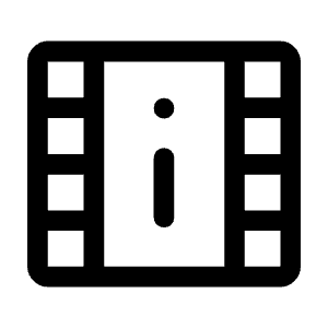 Movie Info Icon from Rounded Line - Material Symbols Set