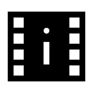 Movie Info Fill Icon from Sharp Fill - Material Symbols Set