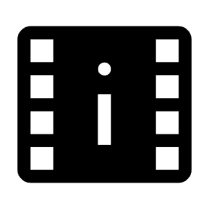 Movie Info Fill Icon from Outlined Fill - Material Symbols Set