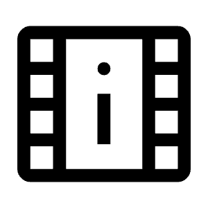 Movie Info Icon from Outlined Line - Material Symbols Set