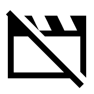 Movie Off Icon from Sharp Line - Material Symbols Set