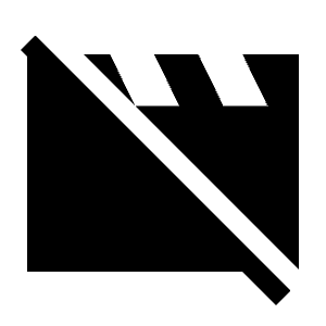 Movie Off Fill Icon from Sharp Fill - Material Symbols Set