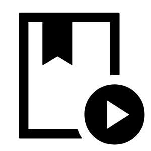 Play Lesson Icon from Sharp Line - Material Symbols Set