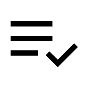 Playlist Add Check Icon from Sharp Line - Material Symbols Set