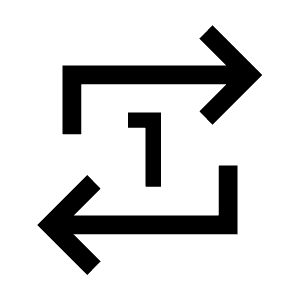 Repeat One Icon from Sharp Line - Material Symbols Set
